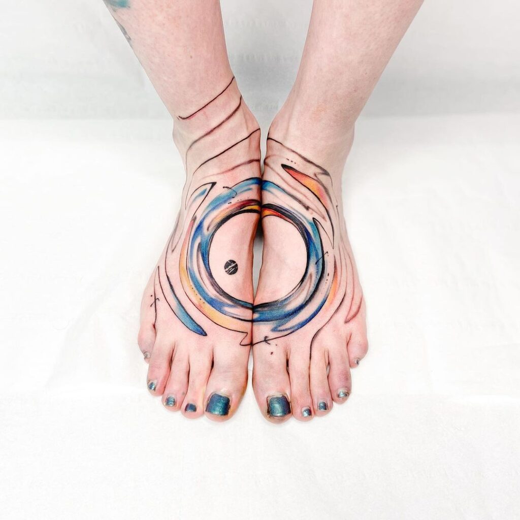 Abstract Toe Tattoos